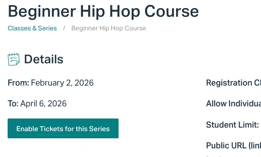 Support for ALL the different types of classes you offer