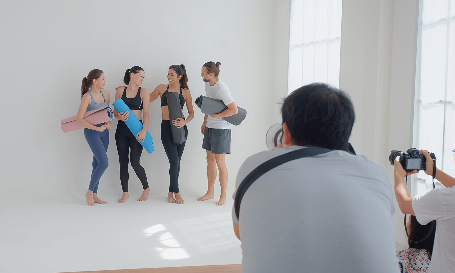 Yoga students posing for a shot